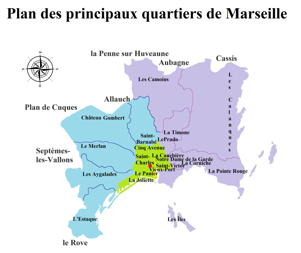 plan de Marseille situant le mémorial de la Marseillaise